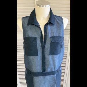 Michael KORS Blue  denim dress sleeveless bi color size 8